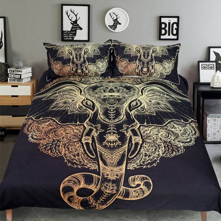 Boho Golden Ganesha Microfiber Bedding Set Boho Golden Ganesha Microfiber Bedding Set