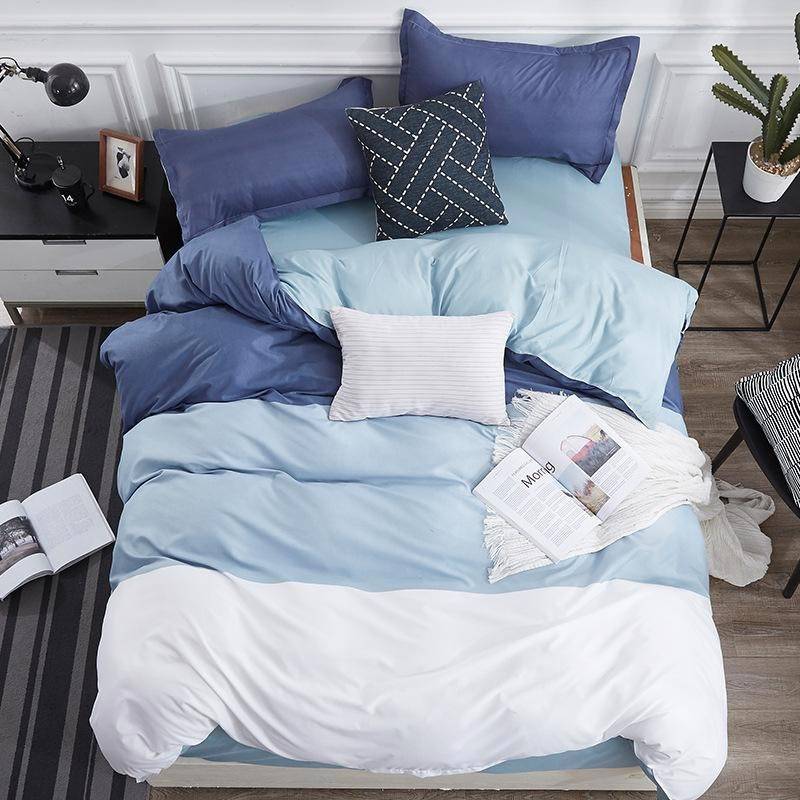 Blue & Black Stripe Duvet Cover Pattern Bedding Set (2 Styles) Duvet Covers Striped Latice Duvet Covers