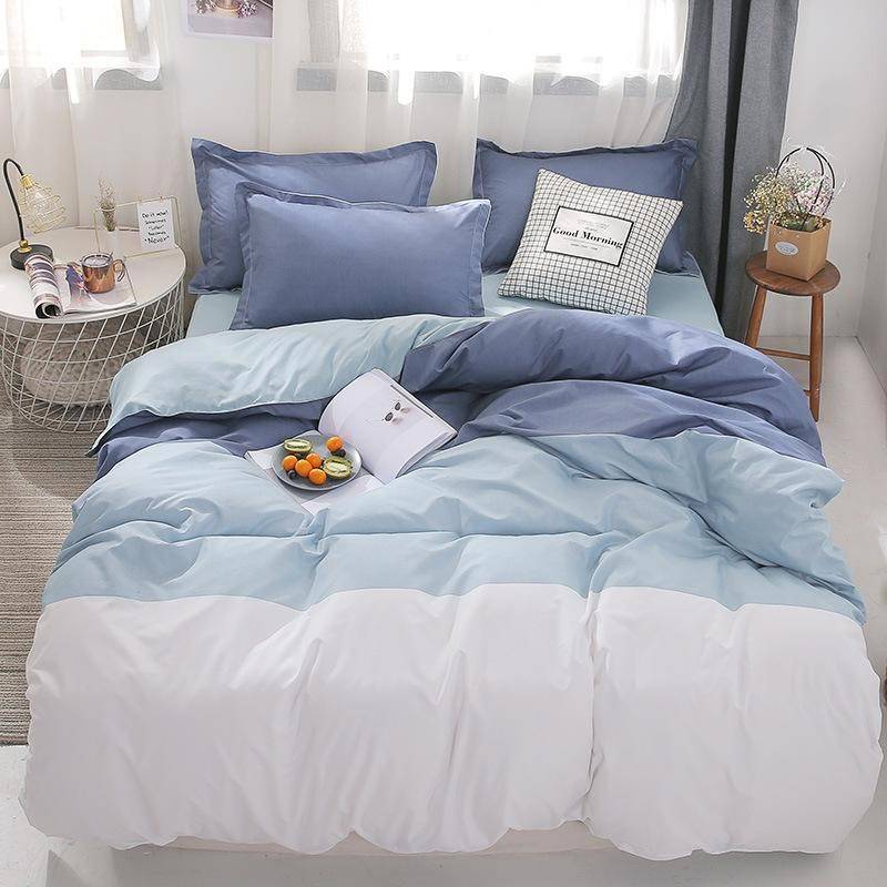 Blue & Black Stripe Duvet Cover Pattern Bedding Set (2 Styles) Duvet Covers Striped Latice Duvet Covers
