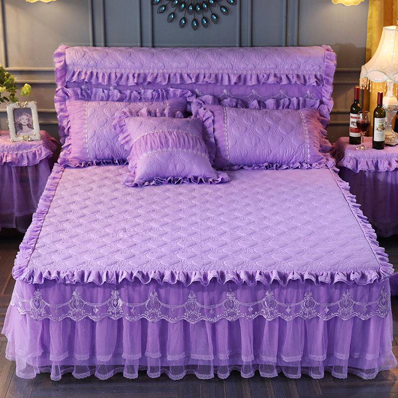 Lace Bed Skirt Purple