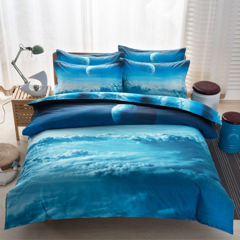 moon space duvet cover set including pillowcases