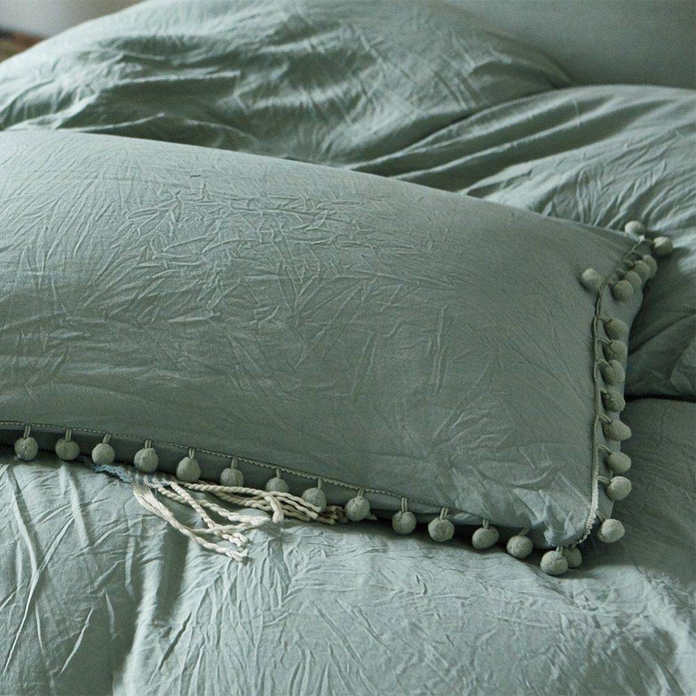 solid pastel pillows close up