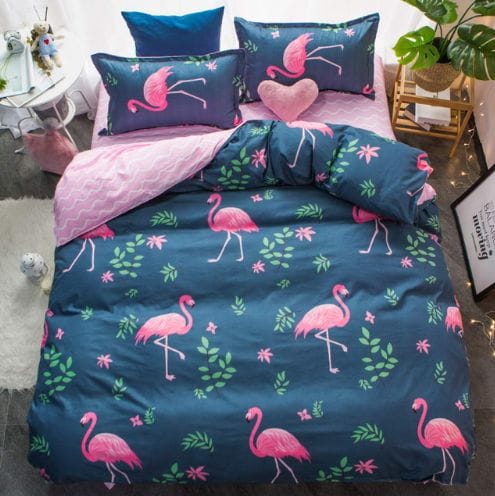 Flamingo Blue Duvet Cover