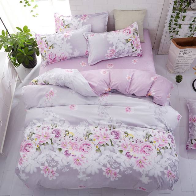 4pcs Floral Pattern Duvet Cover Bedding Set Color : 12|8|11|13 4pcs Floral Pattern Duvet Cover Bedding Set Plaid Duvet Covers