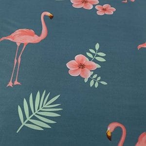 Flamingo Floral Duvet Oxford Blue