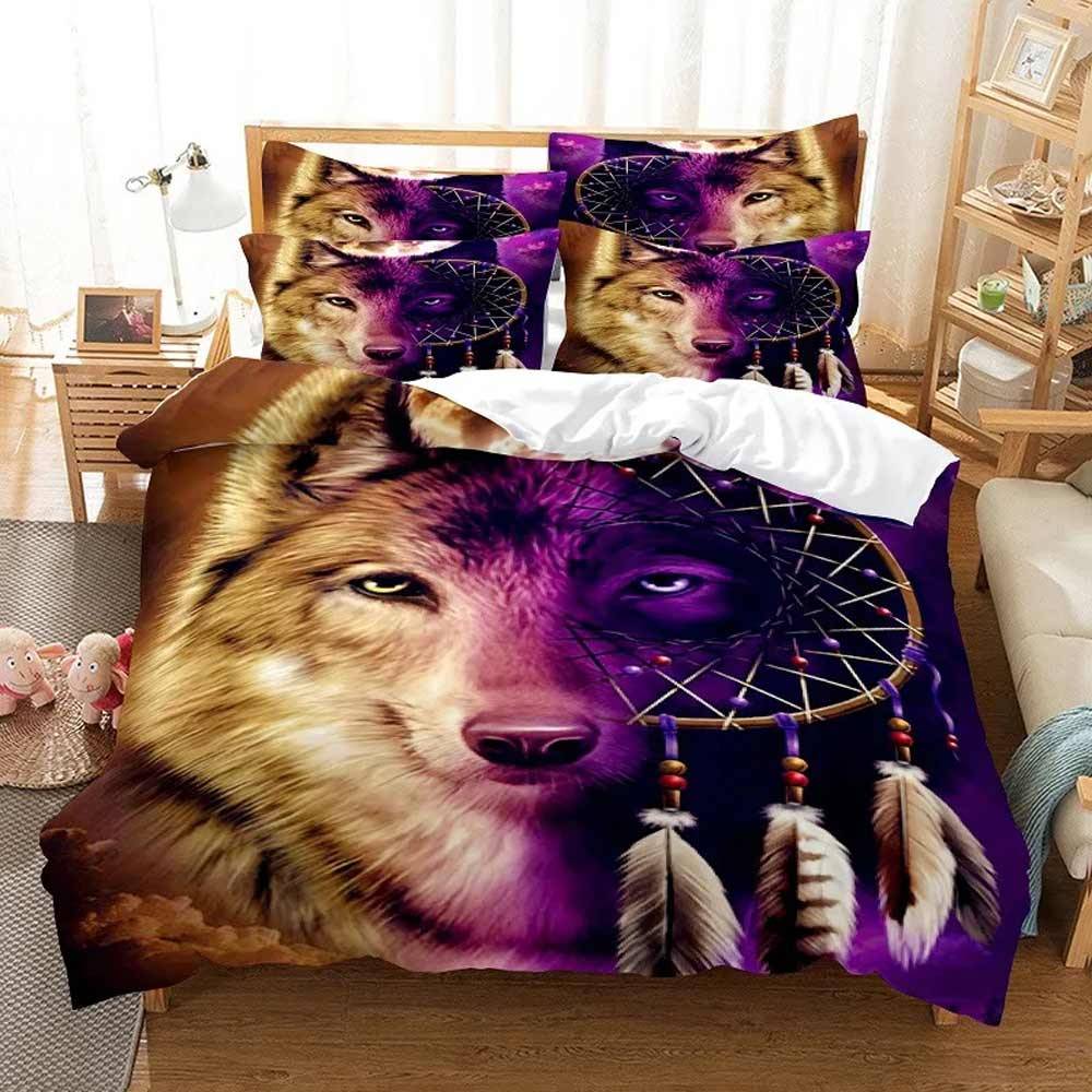 Majestic Wolf Bedding Set – Ultra-Soft 3D Design for a Wild, Serene Bedroom Size : AU King(245x210cm)|US Twin(172x218cm)|US King(264x228cm)|US Full(200x230cm)|EU Double(200x200cm)|US Queen(228x228cm)|EU King(240x220cm)|EU single(135x200cm)|AU Single(140x210cm)|AU Double(180x210cm)|AU Queen(210x210cm)|EU SK(260x220cm)|140x200cm 3pcs|155x215cm 3pcs|150x200cm 3pcs Majestic Wolf Bedding Set - Ultra-Soft 3D Design for a Wild, Serene Bedroom 3D Duvet Covers