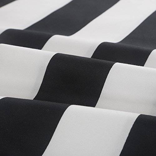black and white striped bedding details