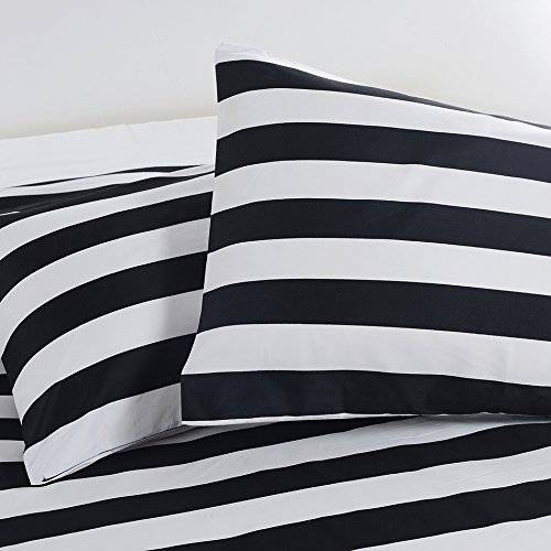 black and white striped bed pillows