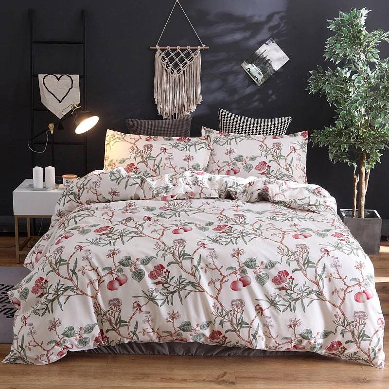 Persica floral duvet cover with birds