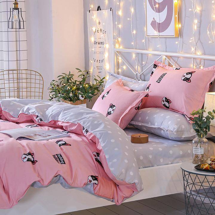 Lynnezilla Duvet Cover 3 Pieces Bedding Set French Bulldog Bedspread  Comforter Set Bed Cover All Season Twin/Full/Queen/King Size, 1 Duvet Cover  + 2