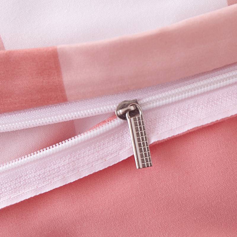 plaid duvet cover rose zipper