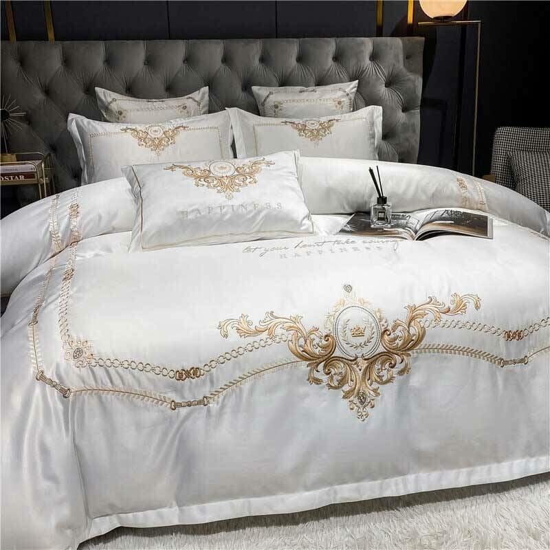 hotel luxury egyptian cotton groyal embroidery duvet cover set