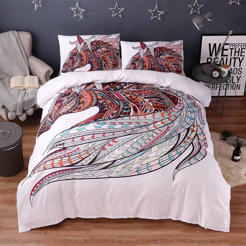 Bohemian Horse Design Bedding Set (4 Sizes)