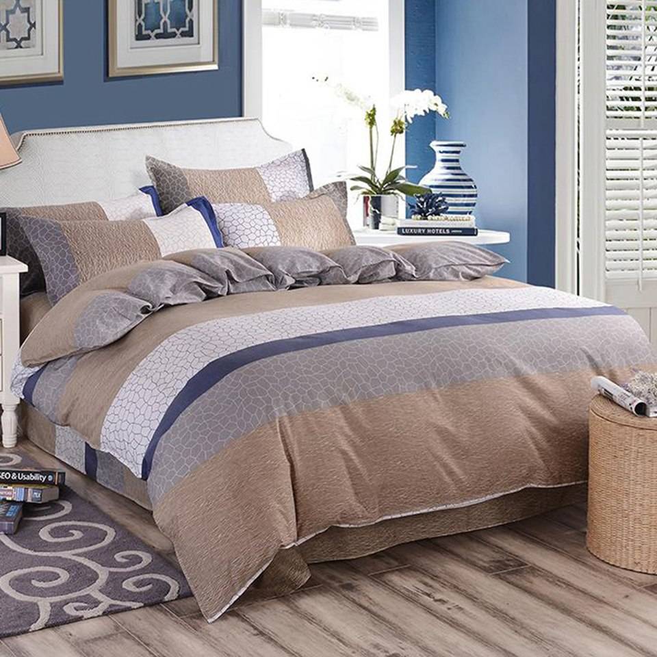 Colorful Striped Pattern Bamboo Fiber Bedding Set 