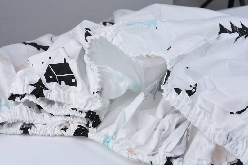 Printed Cotton Crib Mattress Cover Printed Cotton Crib Mattress Cover