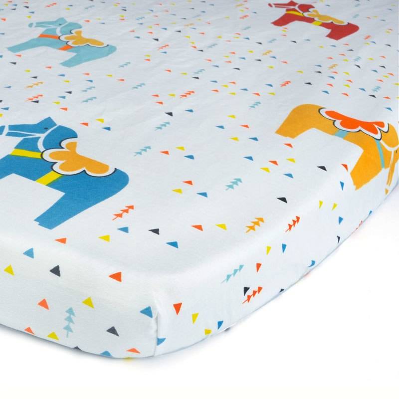 Printed Cotton Crib Mattress Cover Printed Cotton Crib Mattress Cover