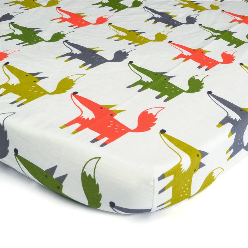 Printed Cotton Crib Mattress Cover Printed Cotton Crib Mattress Cover
