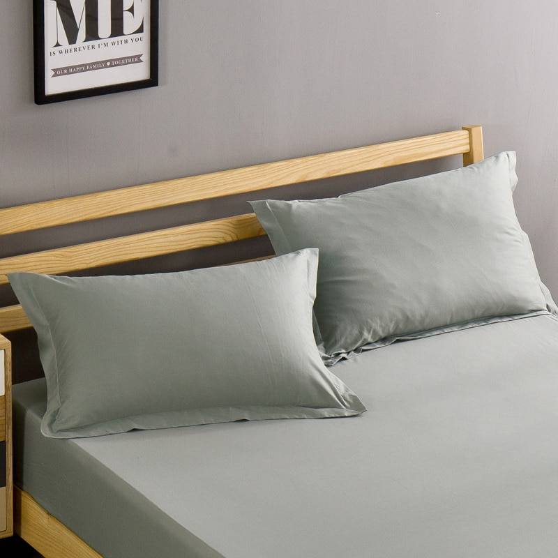 2 Pcs Solid Color Cotton Pillow Covers Set (4 Colors)