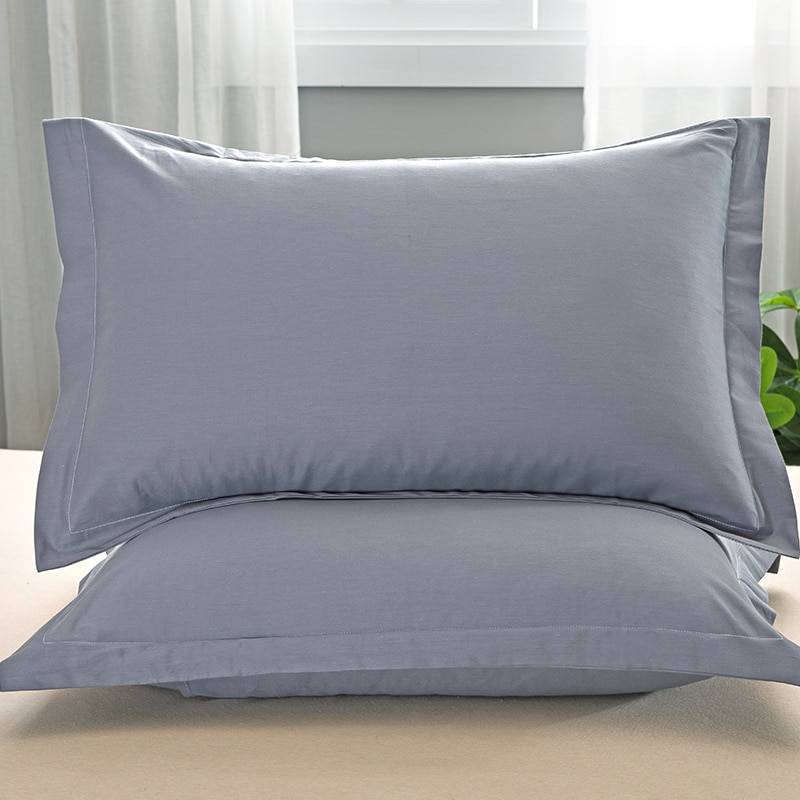 2 Pcs Solid Color Cotton Pillow Covers Set (4 Colors)