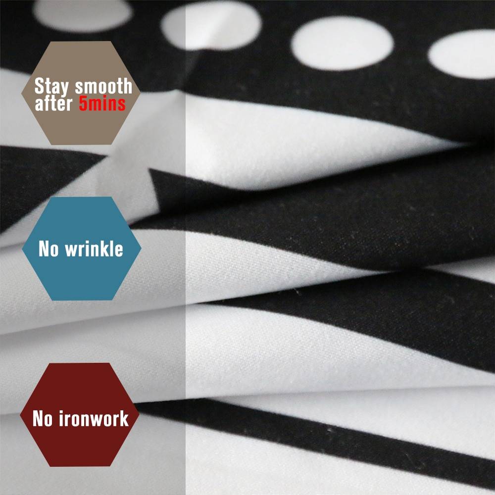 Black White Striped Geometric Pattern Duvet Cover (3Pcs)