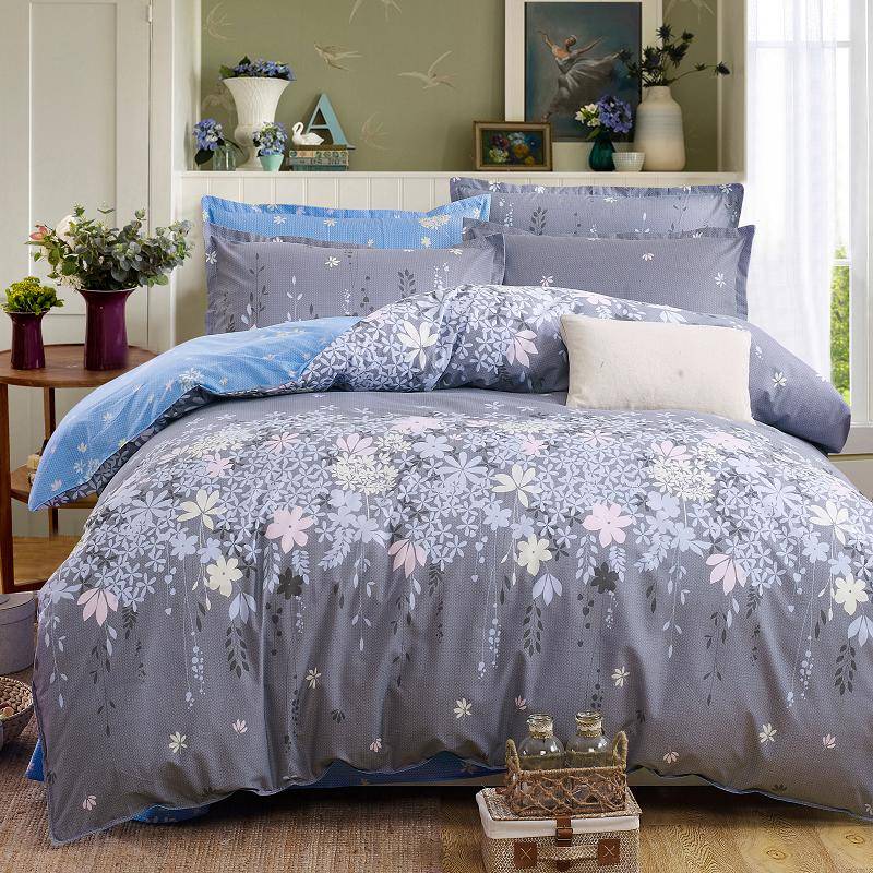 Floral Pattern Bedding Set 4pcs Quilt Cover with Bed Sheet Pillowcases Floral Pattern Bedding Set 4pcs Quilt Cover with Bed Sheet Pillowcases
