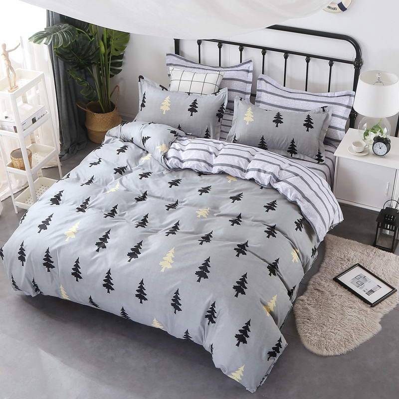 Grey PineTree Duvet Cover Bedding Set Bed Sheet Pillowcases Grey PineTree Duvet Cover Bedding Set Bed Sheet Pillowcases