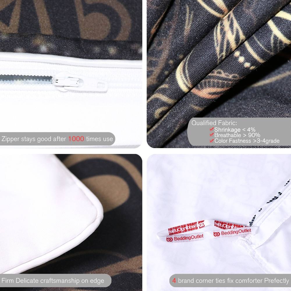 Gold Scorpion Black Duvet Cover 3pcs Bedding Set