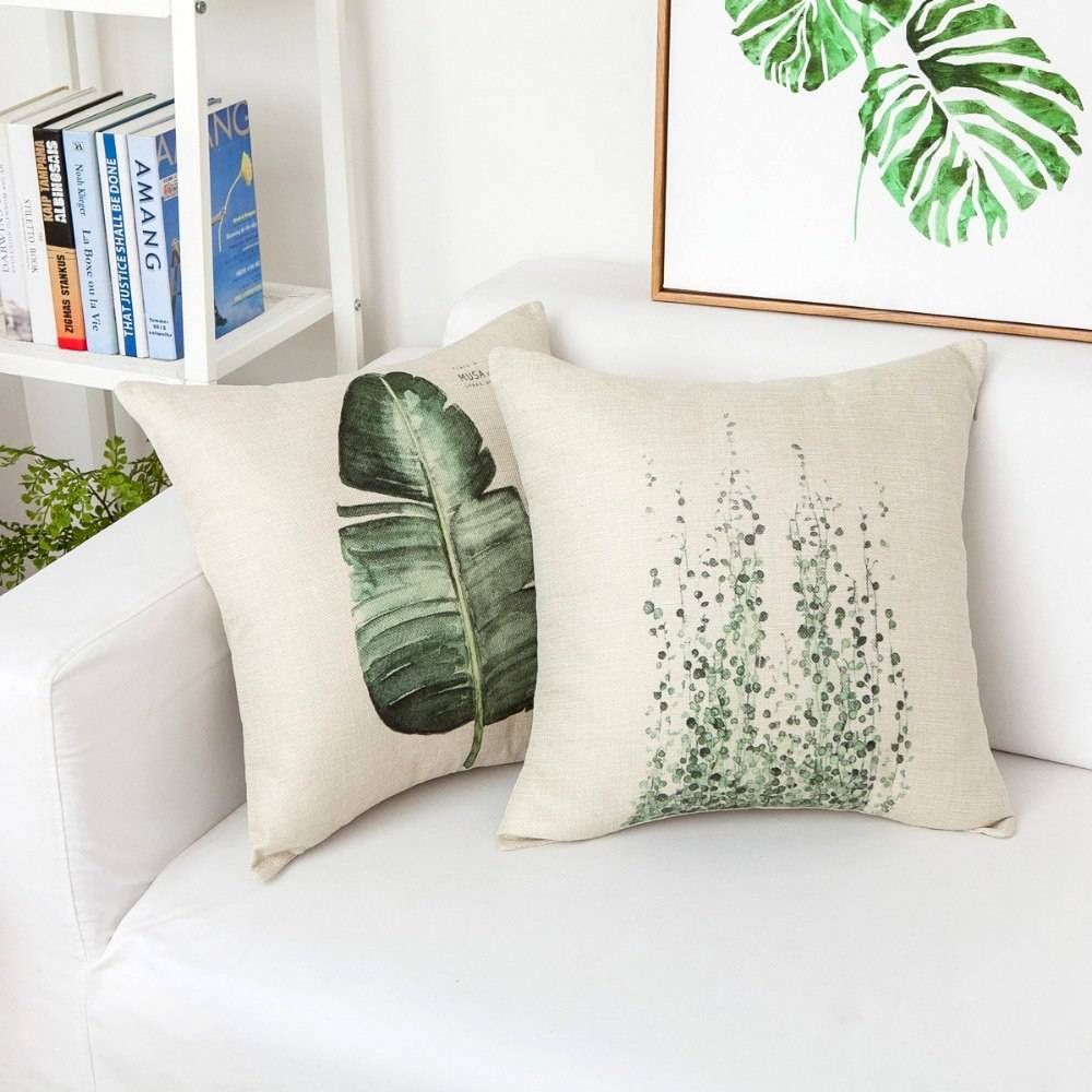 Botanical Tropical Plants Cushion Cover Linen Pillow Case 45x45cm (4 designs)