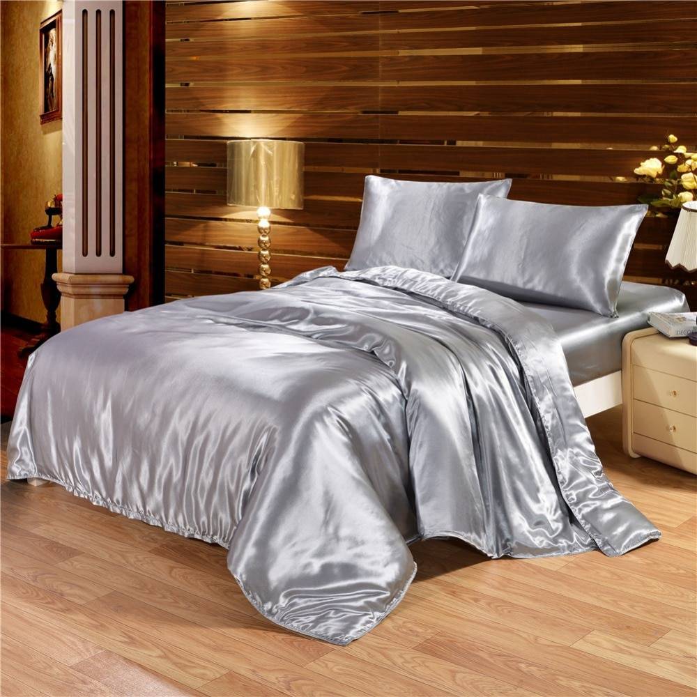 Silk Cotton Duvet Cover Luxury Bedding Set (5 colors)
