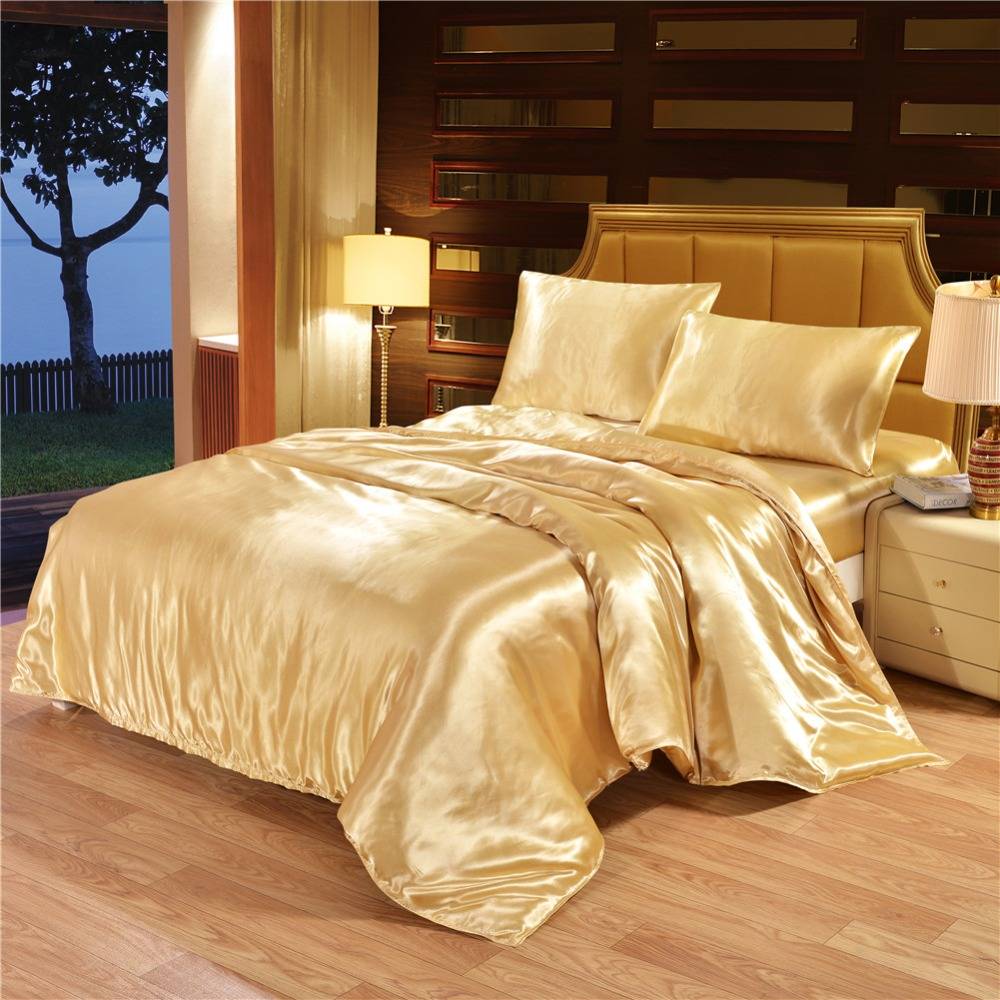 Satin Linen Duvet Cover Luxury Bedding Set (5 colors)