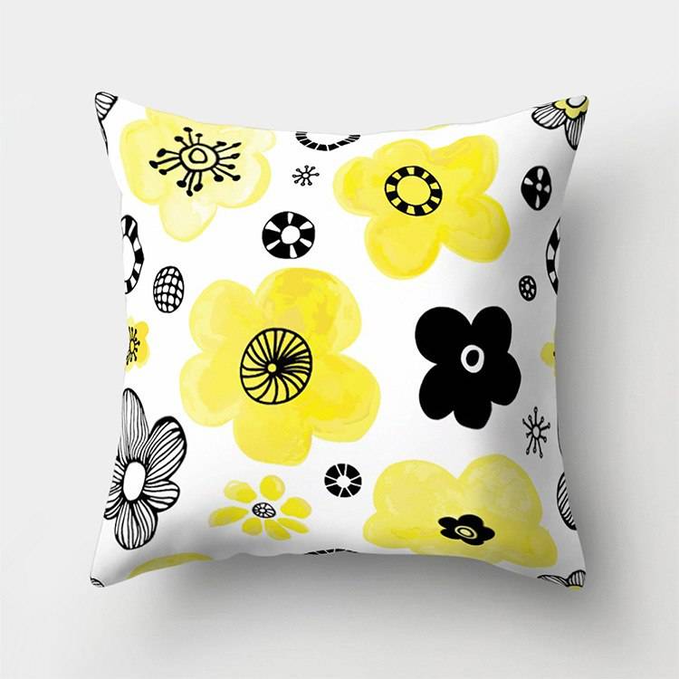 2018 new yellow theme cushion covers soft polyester cushion cover for home sofa bedding room decor 45*45cm cussin pillow cover