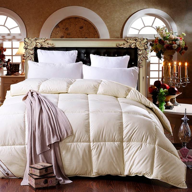 TUTUBIRD-100% white duck/goose down winter quilt comforter blanket duvet filling cotton cover twin single queen supper king size