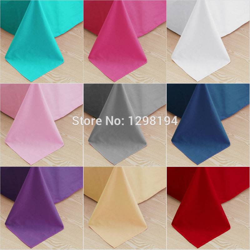 Home textile 100% Cotton Bed Sheet Flat Sheets Combed Cotton Bedding Linen Solid Color for twin full queen king