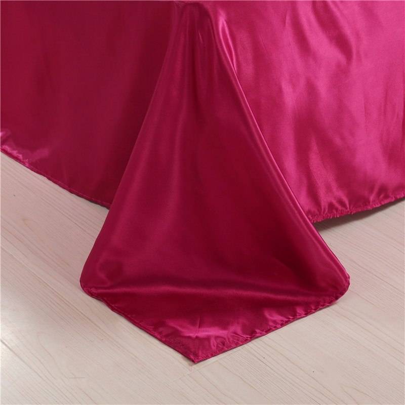 Red Color Bedding Velvet Solid Satin Silk Queen Duvet Cover Sets