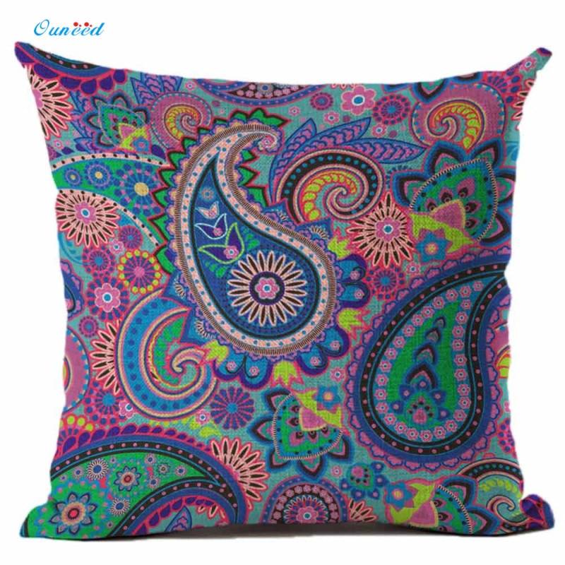 Ouneed Bohemian Throw Pillow Cover Geometric Cushion Hidden Zipper Home Decorative Mandala Pillows Epacket Free Shipping