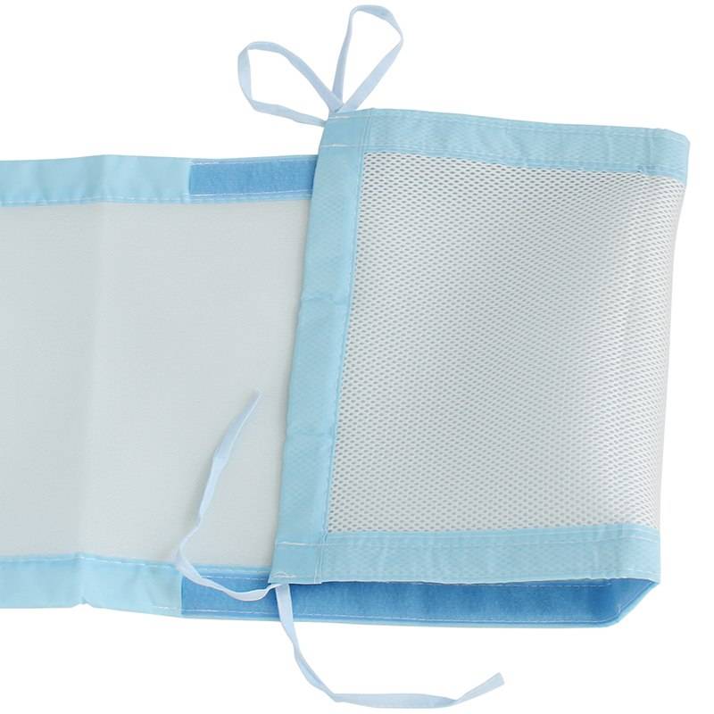 Baby Bed Bumper Breathable Mesh Crib Bumpers Baby Bedding 3 Layer Crib Liner Baby Cot Bed Around Protector Blue and Pink Color
