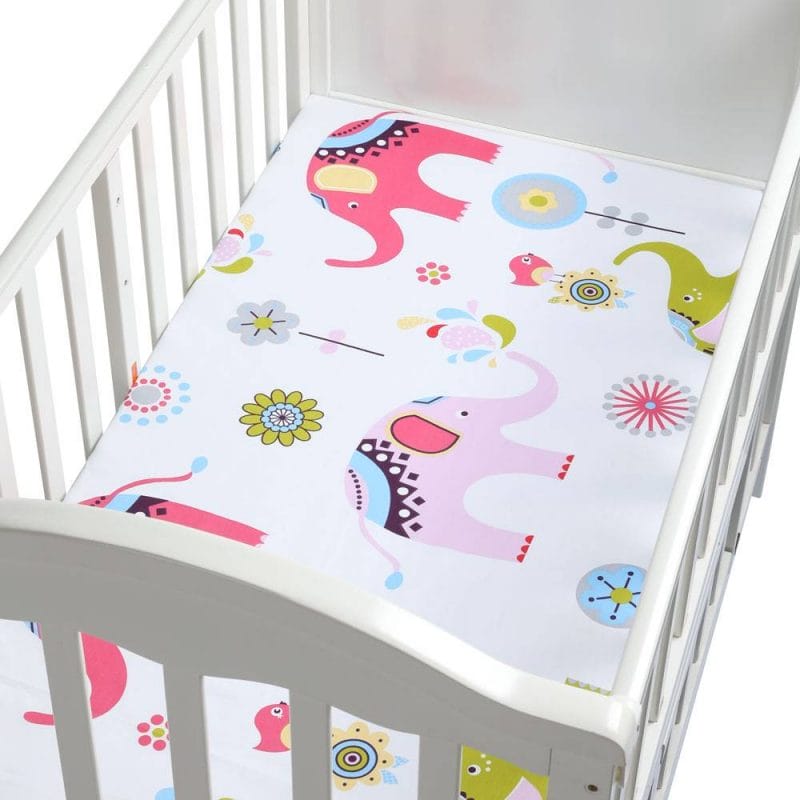 100% Cotton Percale Fitted Portable/Mini Crib Sheet Bed Baby Bed Mattress Cover 130*70 cm Sheet Fitted Crib Sheet Soft