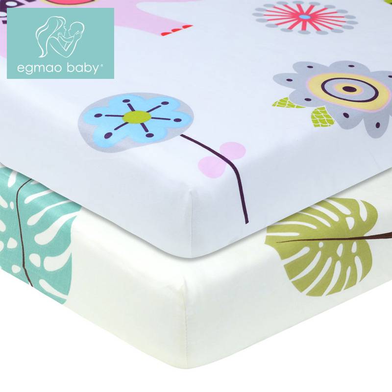 100% Cotton Percale Fitted Portable/Mini Crib Sheet Bed Baby Bed Mattress Cover 130*70 cm Sheet Fitted Crib Sheet Soft