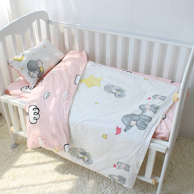 3 pcs Baby Crib Bedding Set Duvet Cover Pillowcase and Bed Sheet (5