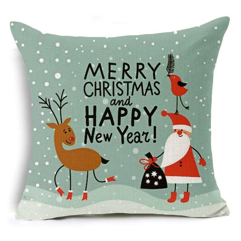 Hyha Let It Snow Xmas Style Cushion Cover Merry Christmas! Santa Claus Socks Balloon Home Decorative Pillows Cover Nordic