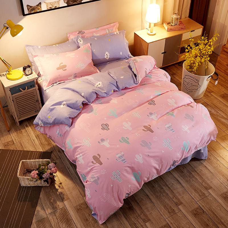 Bedspread Simple Fashion Geometric Stripes Bed Sheet Duvet Cover Sets 3/4pcs Bedding Set Cartoon Christmas Bedding Sets with Geometric Stripes