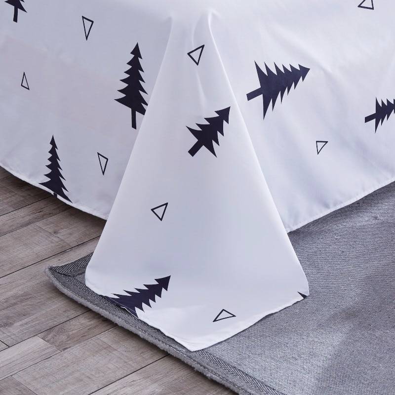 Solstice Cartoon Christmas Tree Elk Bedclothes Simple Fashion Geometric Stripes Bed Sheet Duvet Cover Sets 3/4pcs Bedding Set