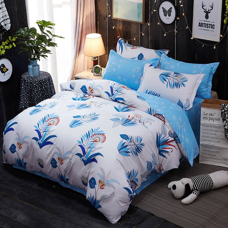 Cartoon Christmas Tree Elk Bedclothes Simple Fashion Geometric Stripes Bed Sheet Duvet Cover Sets 3/4pcs Bedding Set