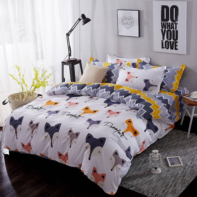 Bedspread Simple Fashion Geometric Stripes Bed Sheet Duvet Cover Sets 3/4pcs Bedding Set