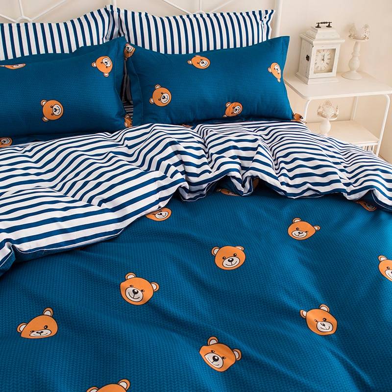 Bedspread Simple Fashion Geometric Stripes Bed Sheet Duvet Cover Sets 3/4pcs Bedding Set