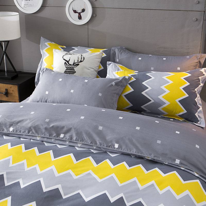 Bedspread Simple Fashion Geometric Stripes Bed Sheet Duvet Cover Sets 3/4pcs Bedding Set