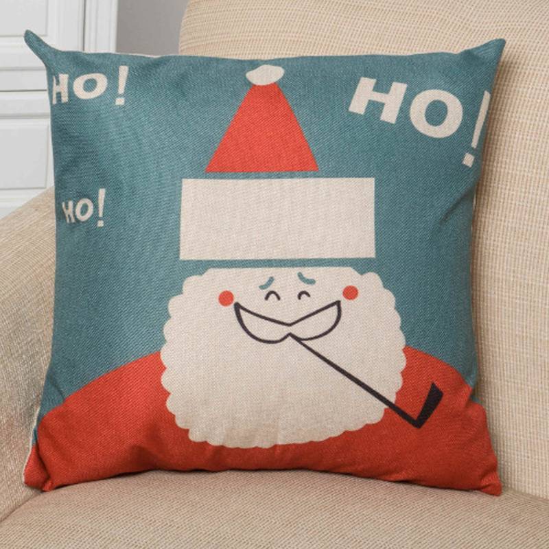 Xmas Style Cotton Linen Cushion Cover Merry Christmas Santa Claus Home safa Decorative Pillows Cover Nordic Happy New Year Gift