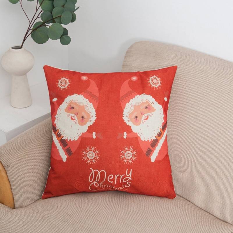 Xmas Style Cotton Linen Cushion Cover Merry Christmas Santa Claus Home safa Decorative Pillows Cover Nordic Happy New Year Gift