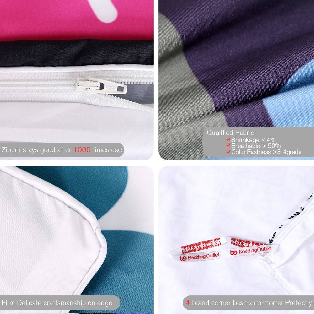 BeddingOutlet Unicorn Bedding Set Cartoon Print for Kids Duvet Cover With Pillowcases Girls Single Bed Set Floral Home Textiles