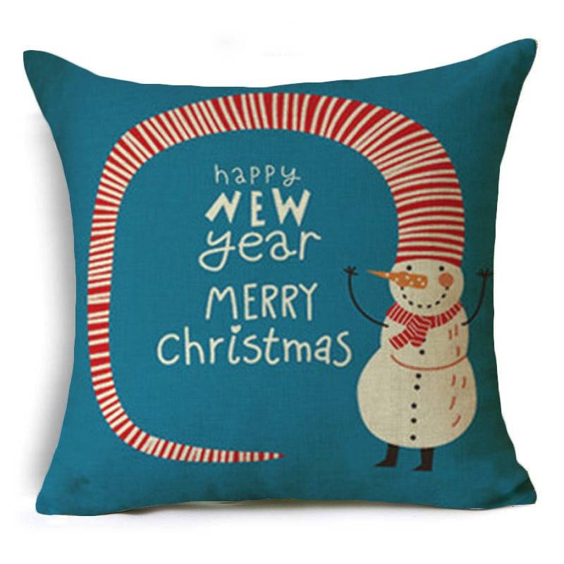 Let It Snow Xmas Style Cushion Cover Merry Christmas! Santa Claus Socks Balloon Home Decorative Pillows Cover Nordic Gifts Owls